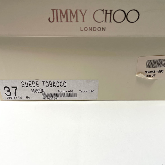 Jimmy Choo Marion Suede Platform Sandal In Tobacco Brown Size 7 - Picture 8 of 9